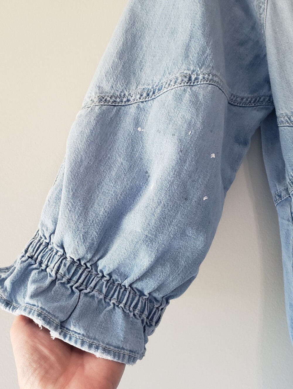 We The Free The Hannah Light Wash Denim Button Front Mini Shirtdress Women Small - Picture 4 of 14